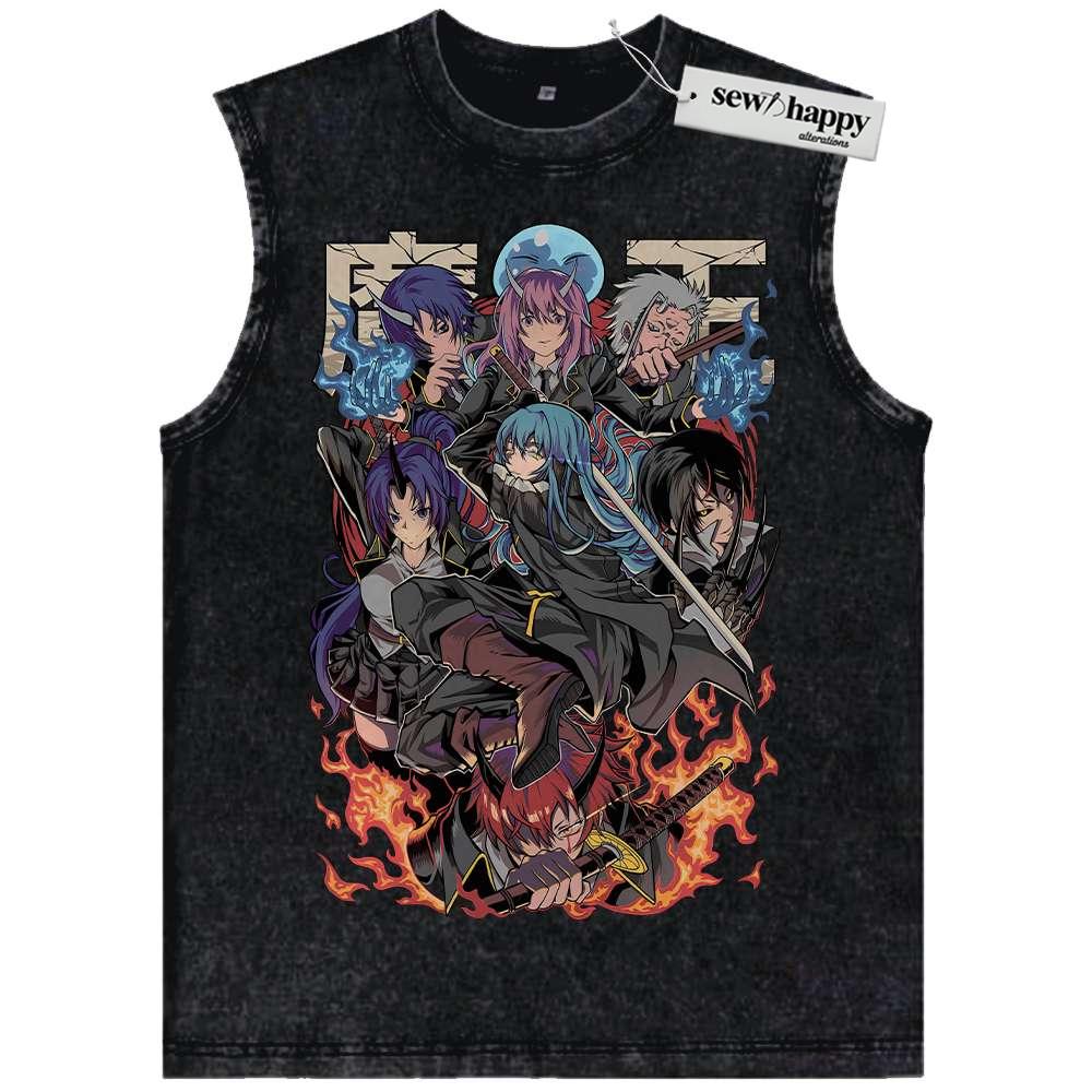 Wash Tank Top That Time I Got Reincarnated As A Slime Tank Top, Anime Tank Top, Vintage Tank Top