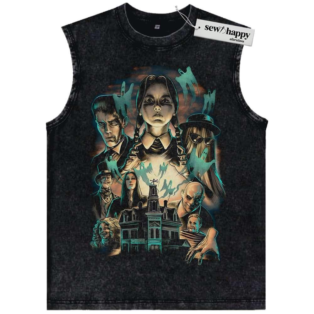 Wash Tank Top The Addams Family Tank Top, Horror Tank Top, Halloween Tank Top, Vintage Tank Top