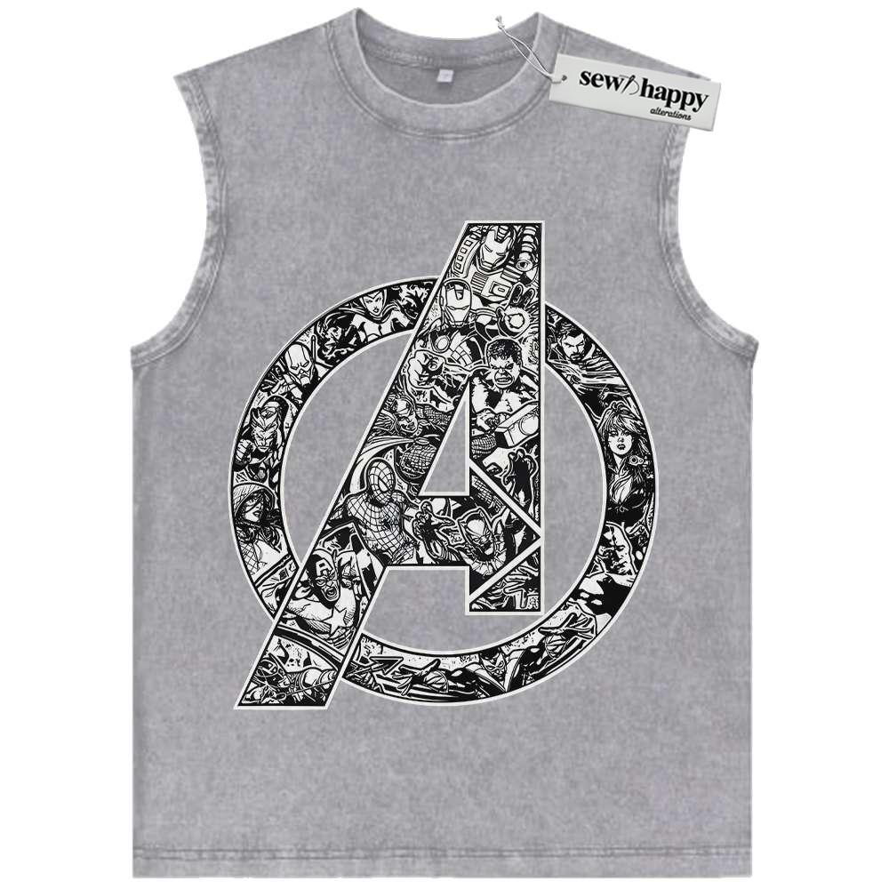 Wash Tank Top The Avengers Tank Top, Marvel Comics Tank Top, Vintage Tank Top