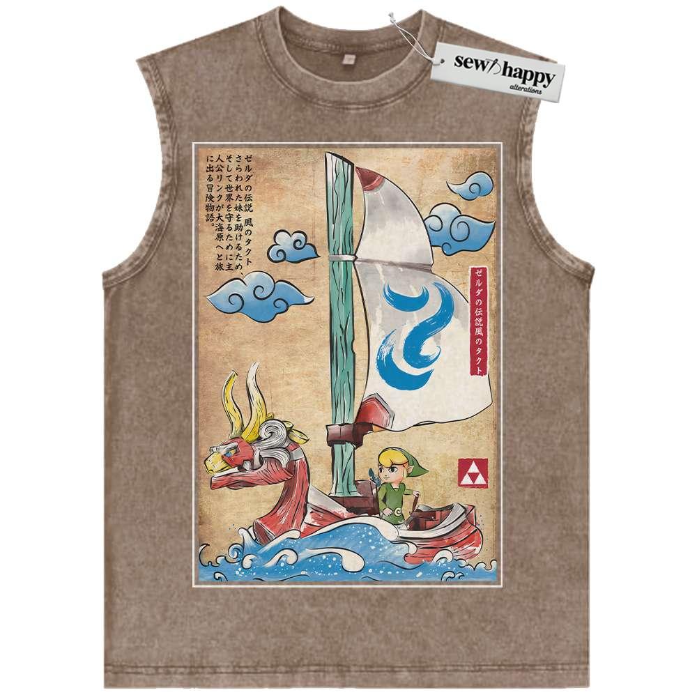 Wash Tank Top The Legend of Zelda: The Wind Waker Tank Top, Game Tank Top, Vintage Tank Top