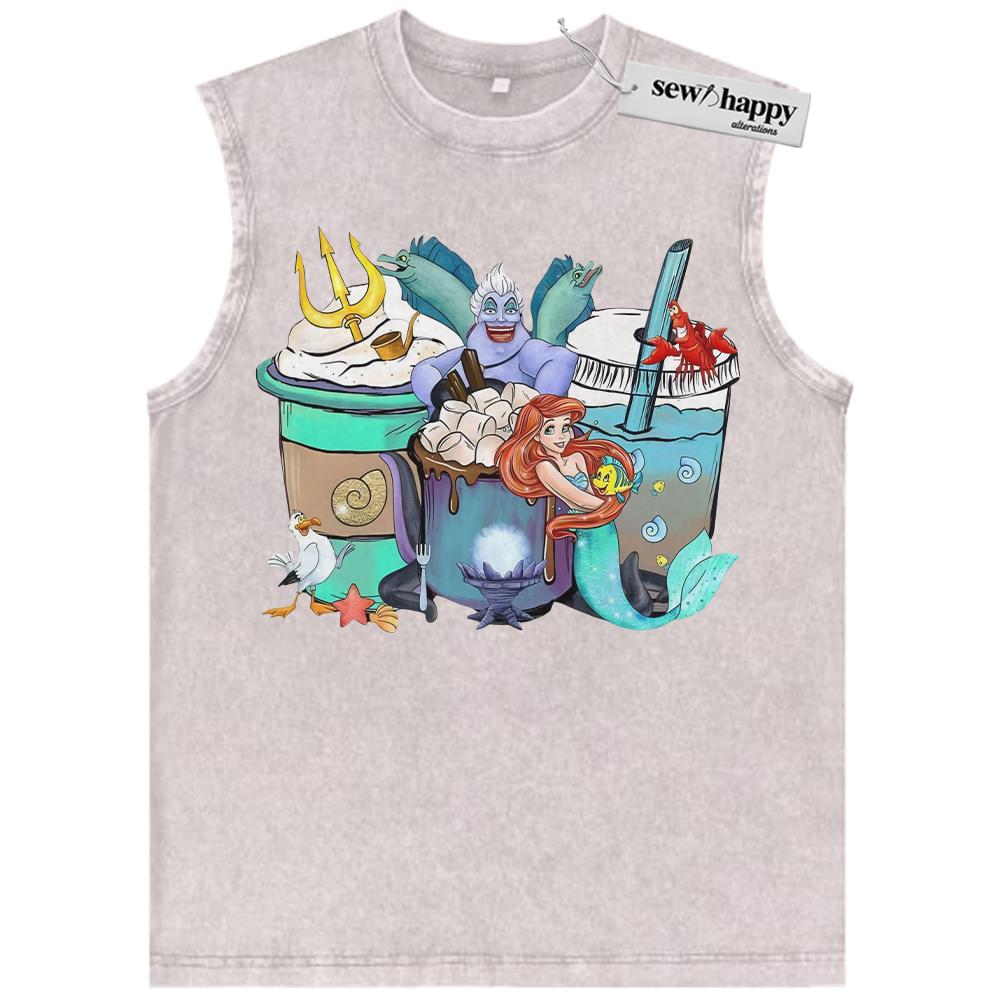 Wash Tank Top The Little Mermaid Tank Top, Animated Tank Top, Vintage Tank Top