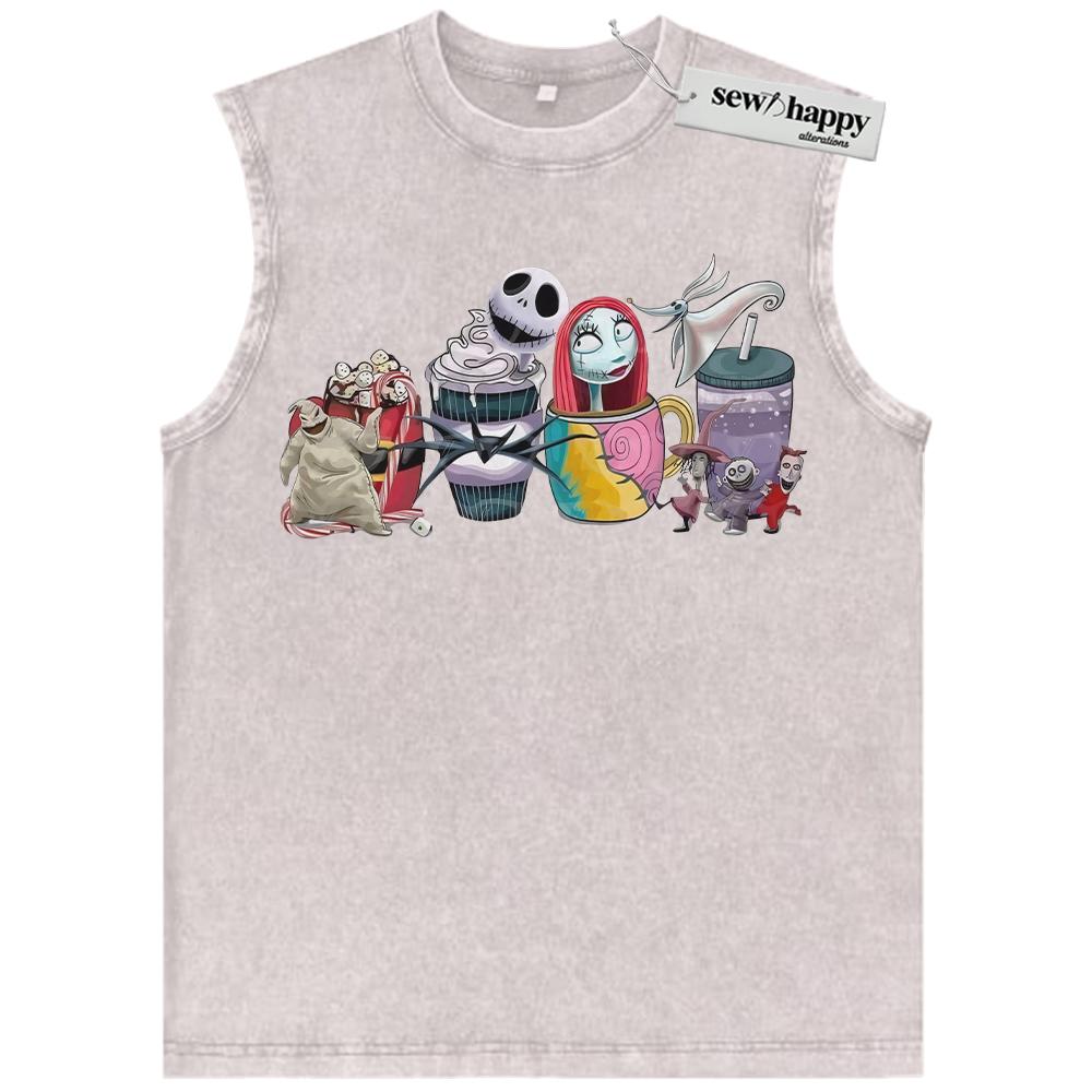 Wash Tank Top The Nightmare Before Christmas Tank Top, Animated Tank Top, Vintage Tank Top