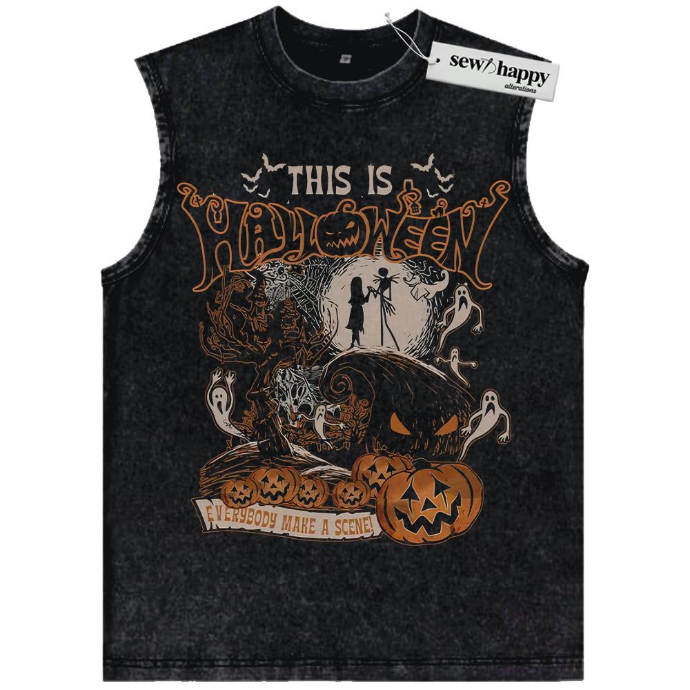 Wash Tank Top The Nightmare Before Christmas Tank Top, Animated Tank Top, Vintage Tank Top