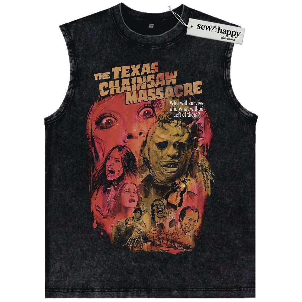 Wash Tank Top The Texas Chain Saw Massacre Tank Top, Halloween Tank Top, Horror Movie Tank Top, Vintage Tank Top