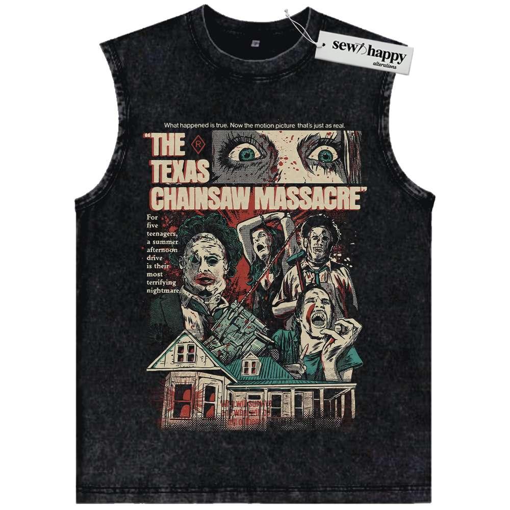 Wash Tank Top The Texas Chain Saw Massacre Tank Top, Halloween Tank Top, Horror Movie Tank Top, Vintage Tank Top