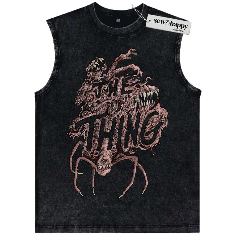 Wash Tank Top The Thing Tank Top, Halloween Tank Top, Horror Movie Tank Top, Vintage Tank Top