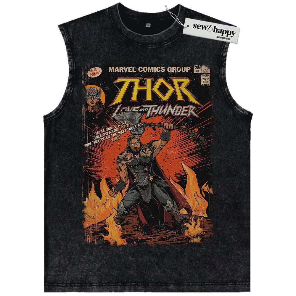 Wash Tank Top Thor Tank Top, Marvel Comics Tank Top, Vintage Tank Top