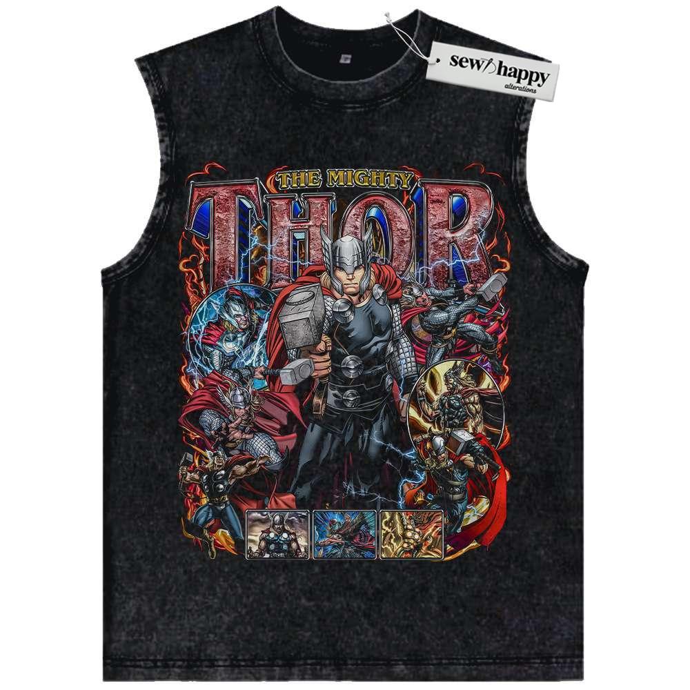 Wash Tank Top Thor Tank Top, Marvel Comics Tank Top, Vintage Tank Top