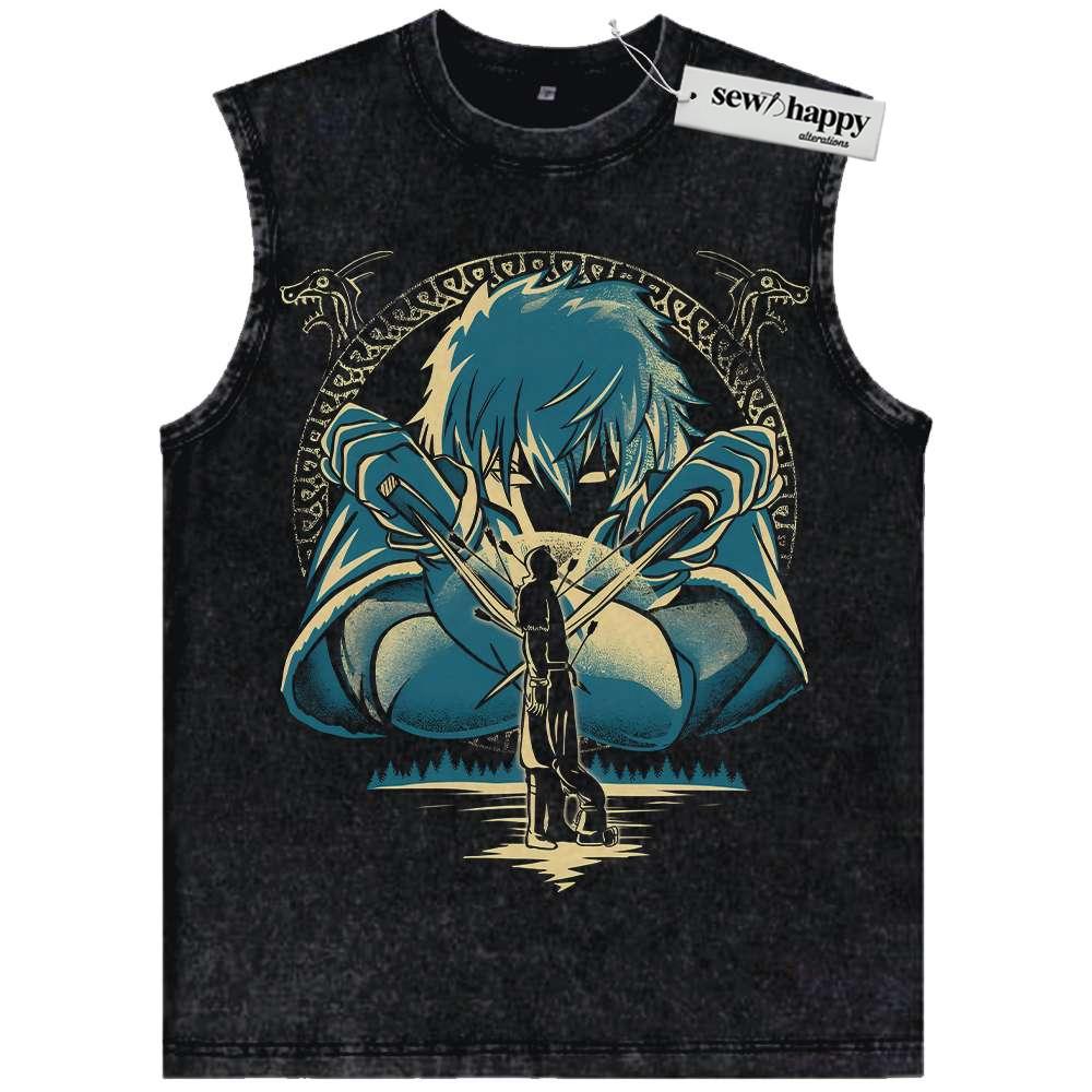 Wash Tank Top Thorfinn Tank Top, Vinland Saga Tank Top, Anime Tank Top, Vintage Tank Top
