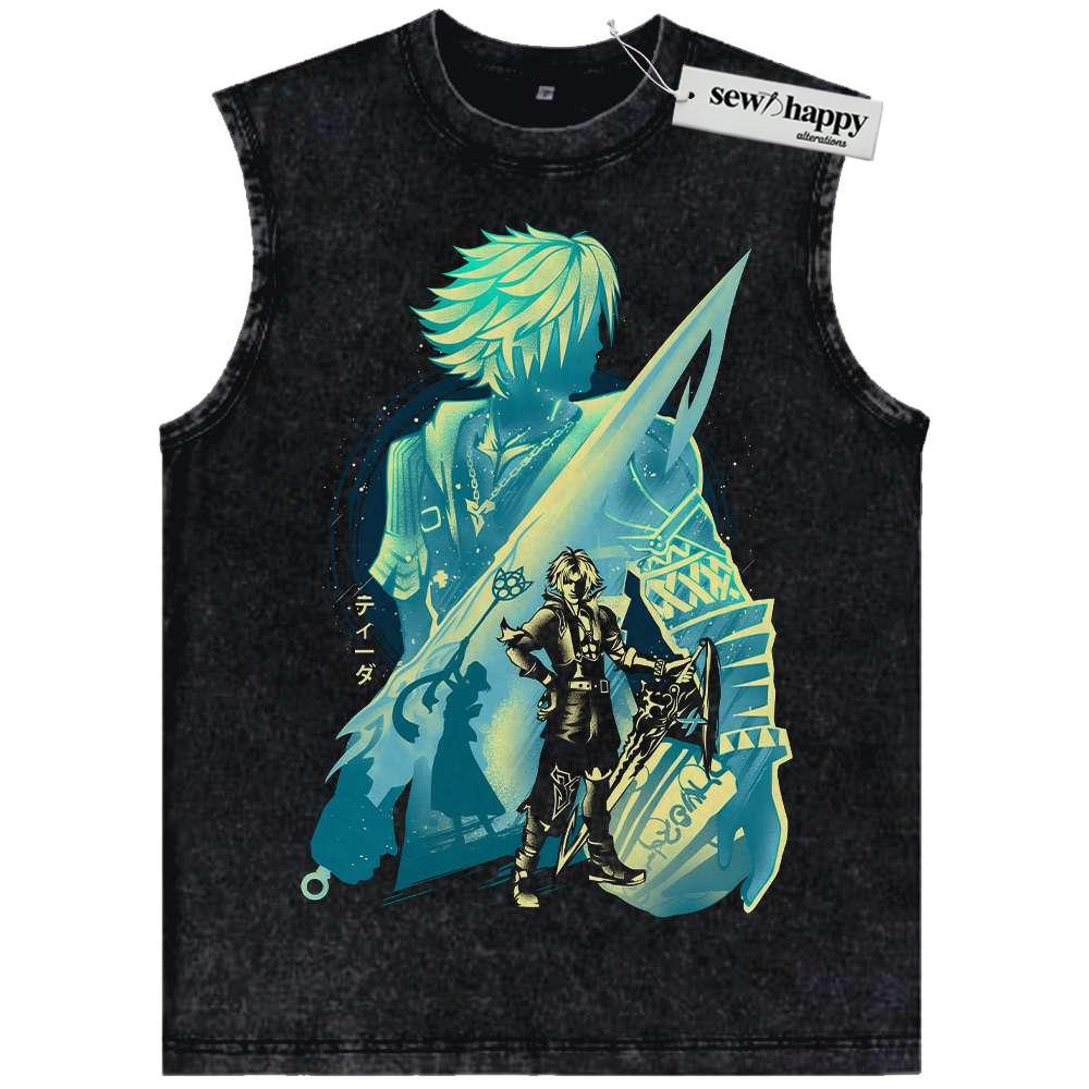 Wash Tank Top Tidus Tank Top, Final Fantasy Tank Top, Game Tank Top, Vintage Tank Top