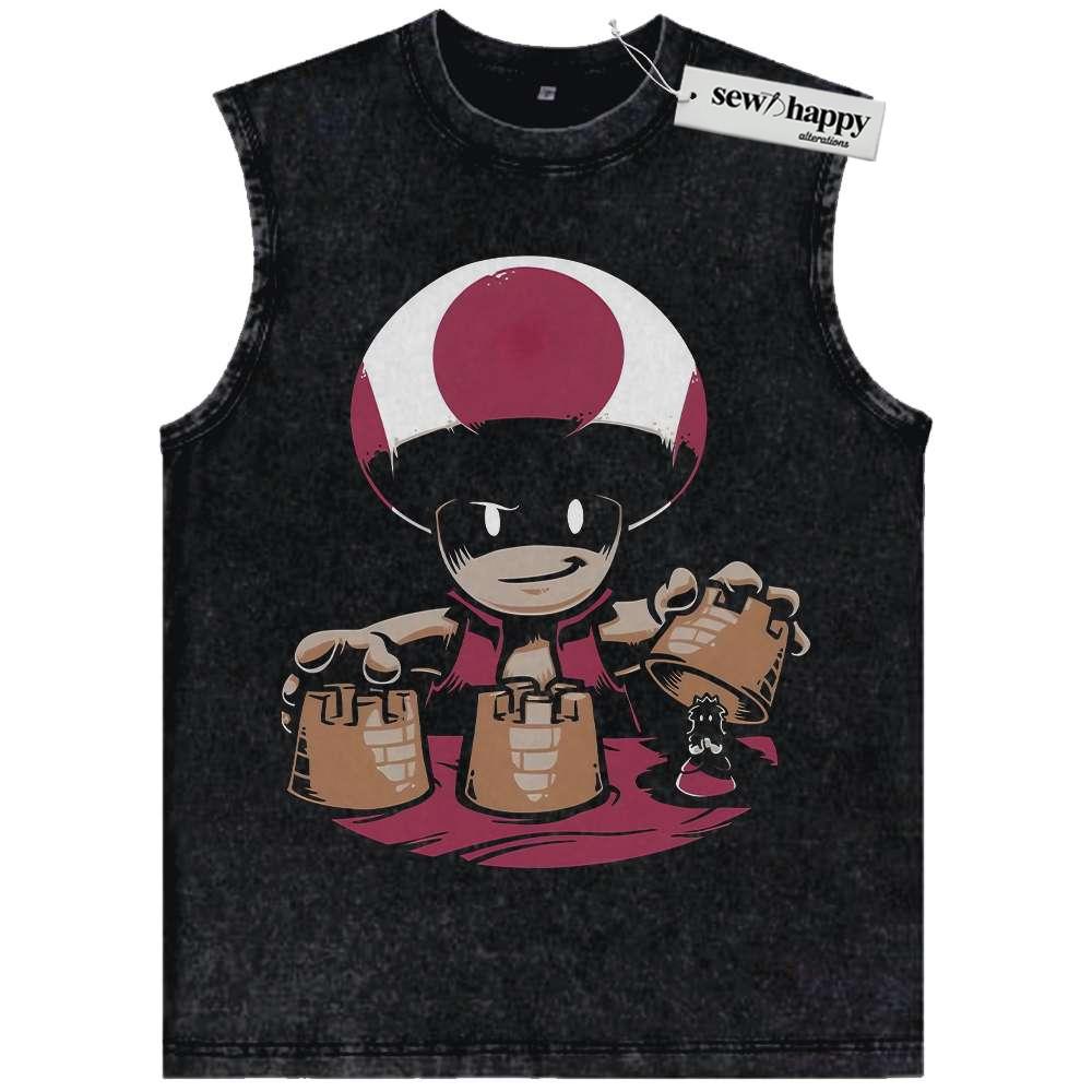 Wash Tank Top Toad Tank Top, Super Mario Tank Top, Game Tank Top, Vintage Tank Top