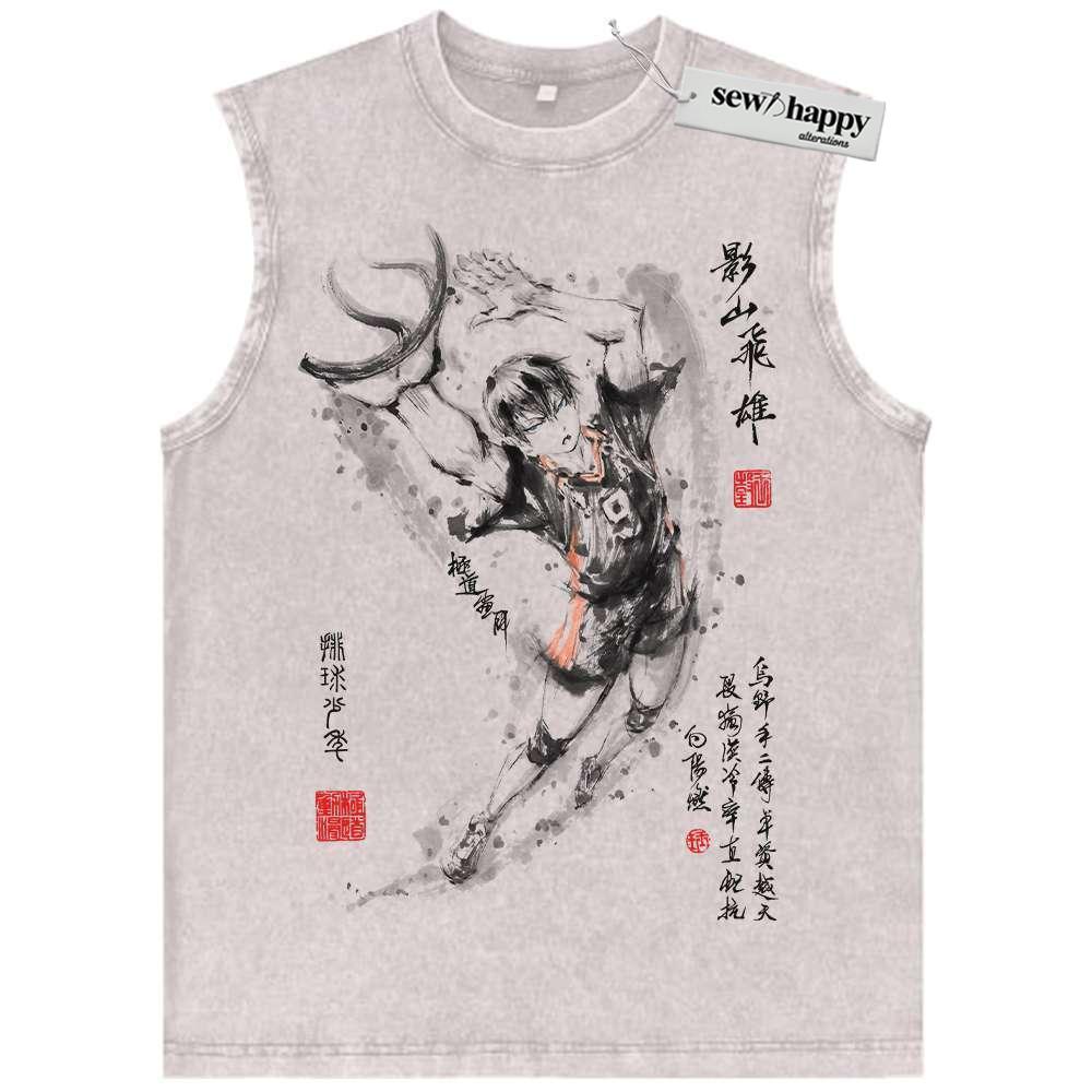 Wash Tank Top Tobio Kageyama Tank Top, Haikyu!! Tank Top, Anime Tank Top, Vintage Tank Top