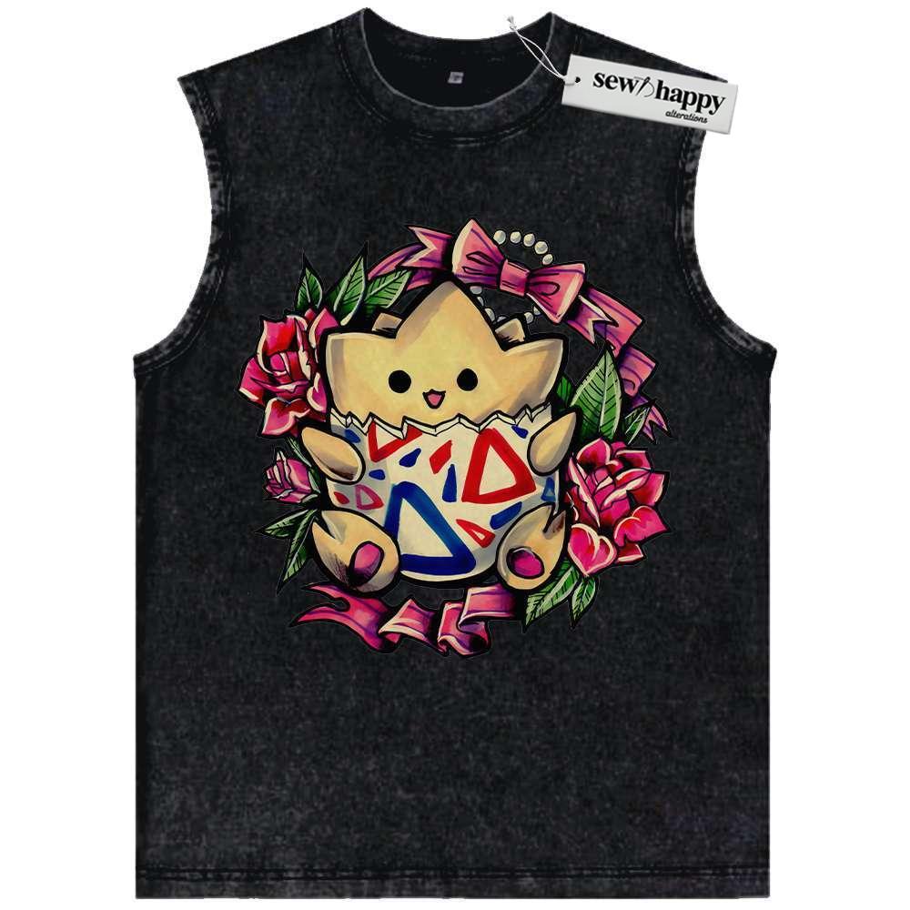 Wash Tank Top Togepi Tank Top, Pokemon Tank Top,Anime Tank Top, Vintage Tank Top