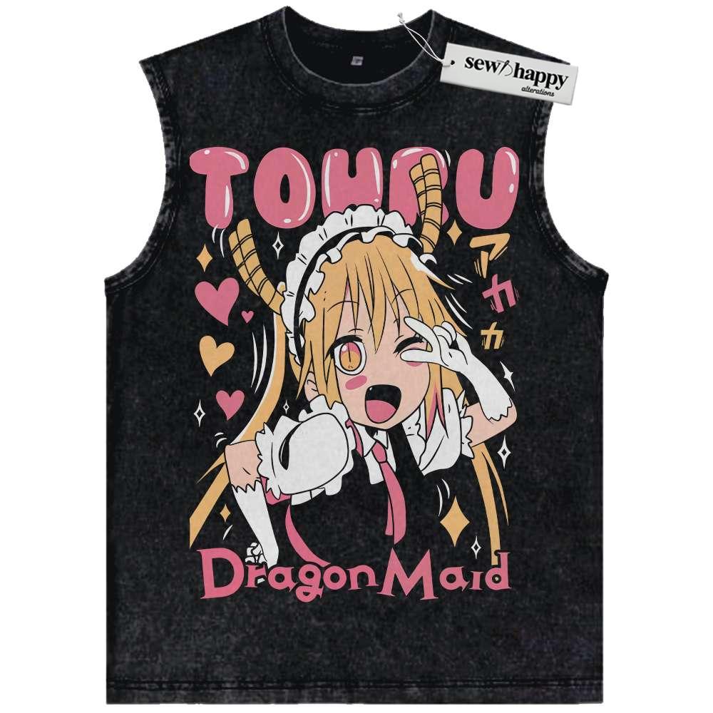 Wash Tank Top Tohru Tank Top, Miss Kobayashi’s Dragon Maid Tank Top, Anime Tank Top, Vintage Tank Top