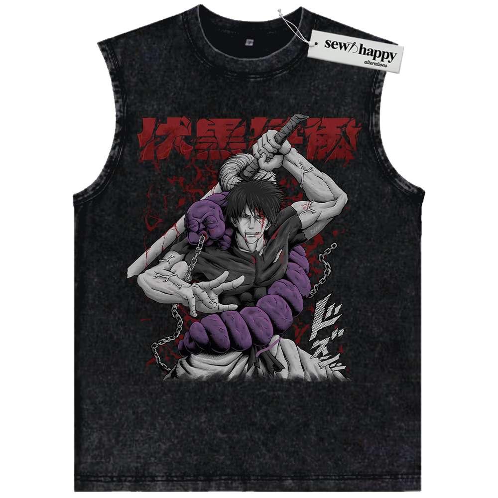 Wash Tank Top Toji Fushiguro Tank Top, Jujutsu Kaisen Tank Top, Anime Tank Top, Vintage Tank Top