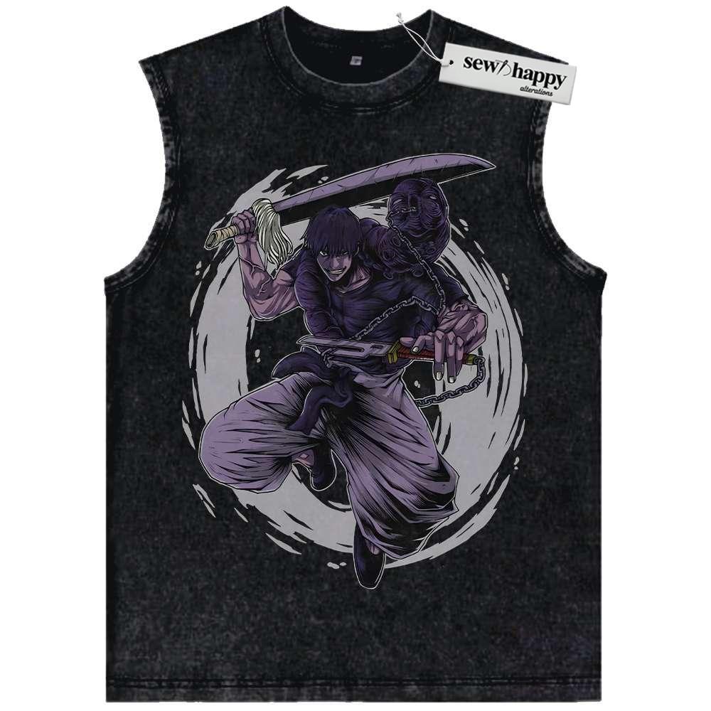 Wash Tank Top Toji Fushiguro Tank Top, Jujutsu Kaisen Tank Top, Anime Tank Top, Vintage Tank Top