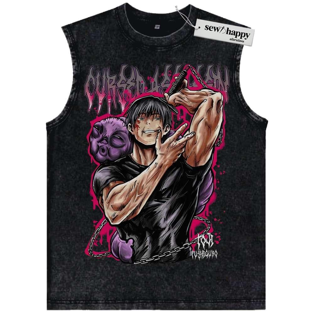 Wash Tank Top Toji Fushiguro Tank Top, Jujutsu Kaisen Tank Top, Anime Tank Top, Vintage Tank Top