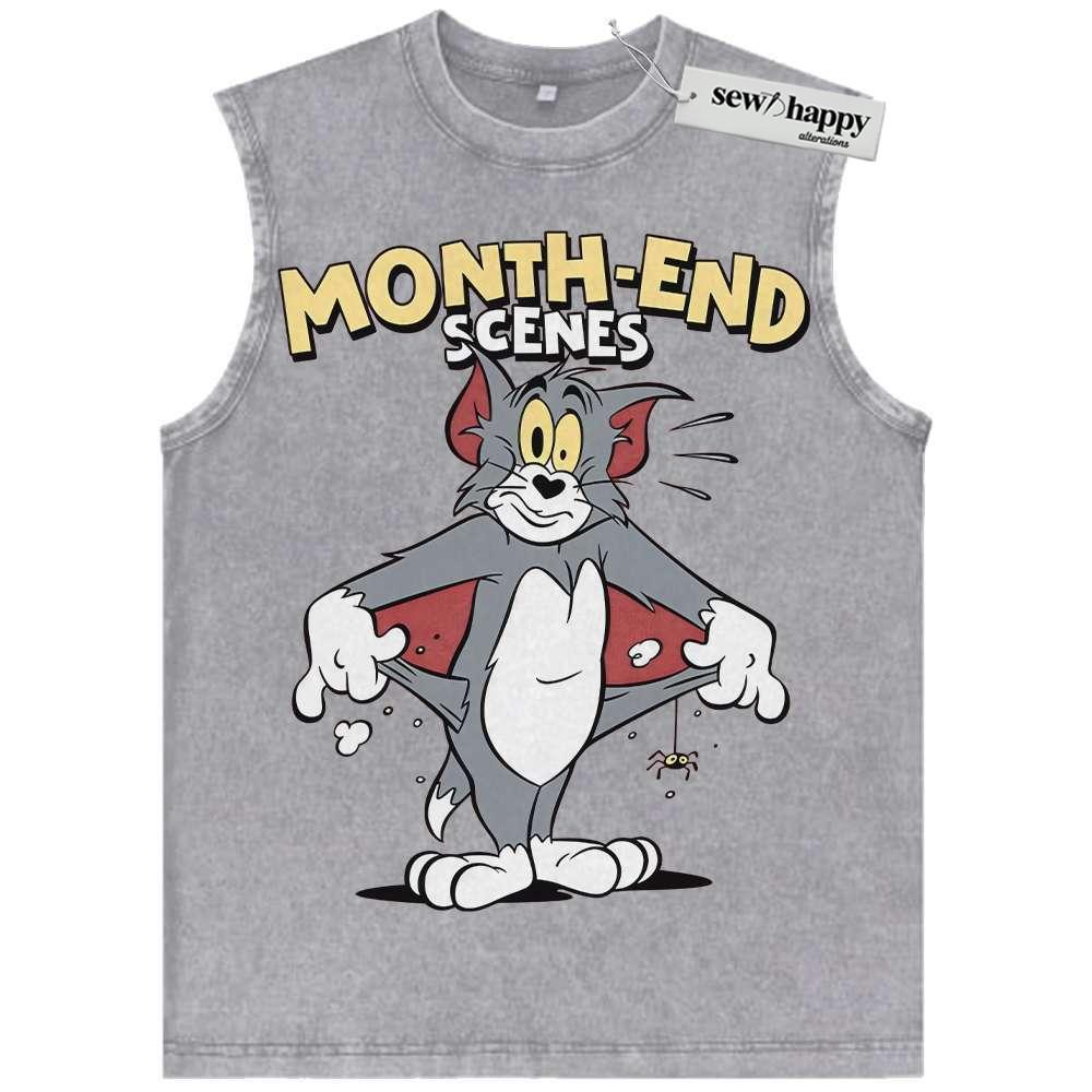 Wash Tank Top Tom and Jerry Tank Top, Animated Tank Top, Vintage Tank Top