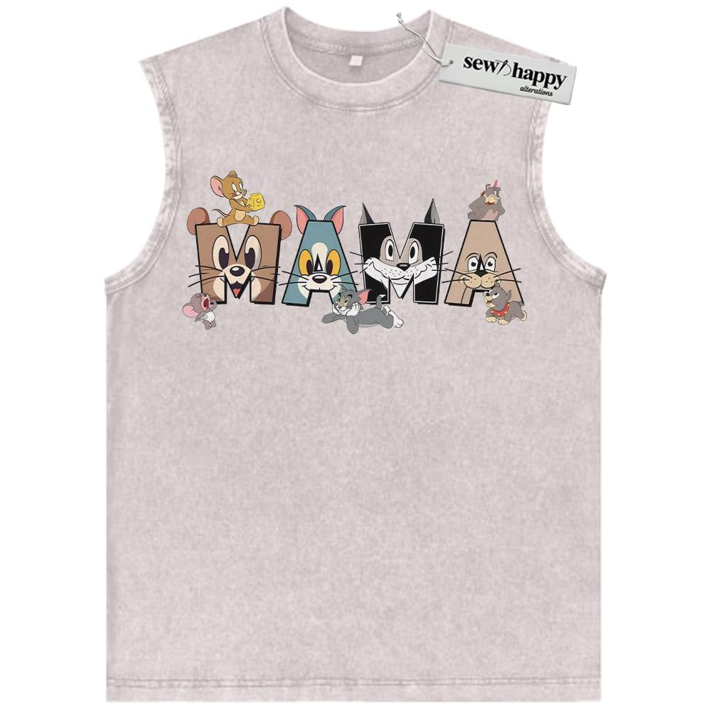 Wash Tank Top Tom and Jerry Tank Top, Mother’s Day Tank Top, Animated Tank Top, Vintage Tank Top