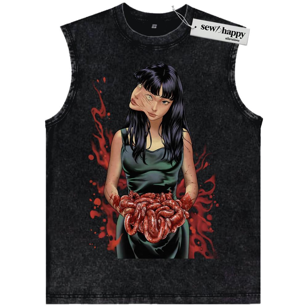 Wash Tank Top Tomie Kawakami Tank Top, Junji Ito Tank Top, Anime Tank Top, Vintage Tank Top