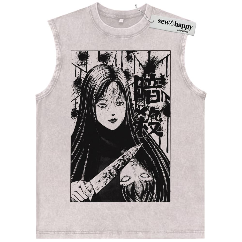 Wash Tank Top Tomie Kawakami Tank Top, Junji Ito Tank Top, Horror Anime Tank Top, Vintage Tank Top