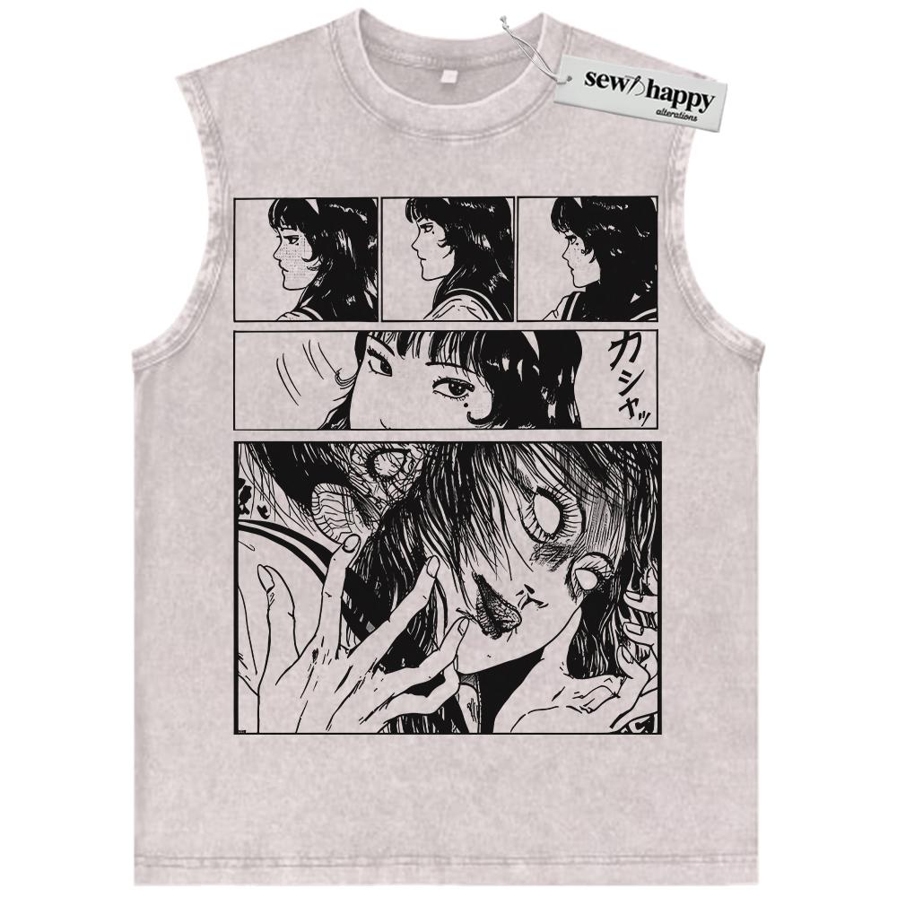 Wash Tank Top Tomie Kawakami Tank Top, Junji Ito Tank Top, Horror Anime Tank Top, Vintage Tank Top