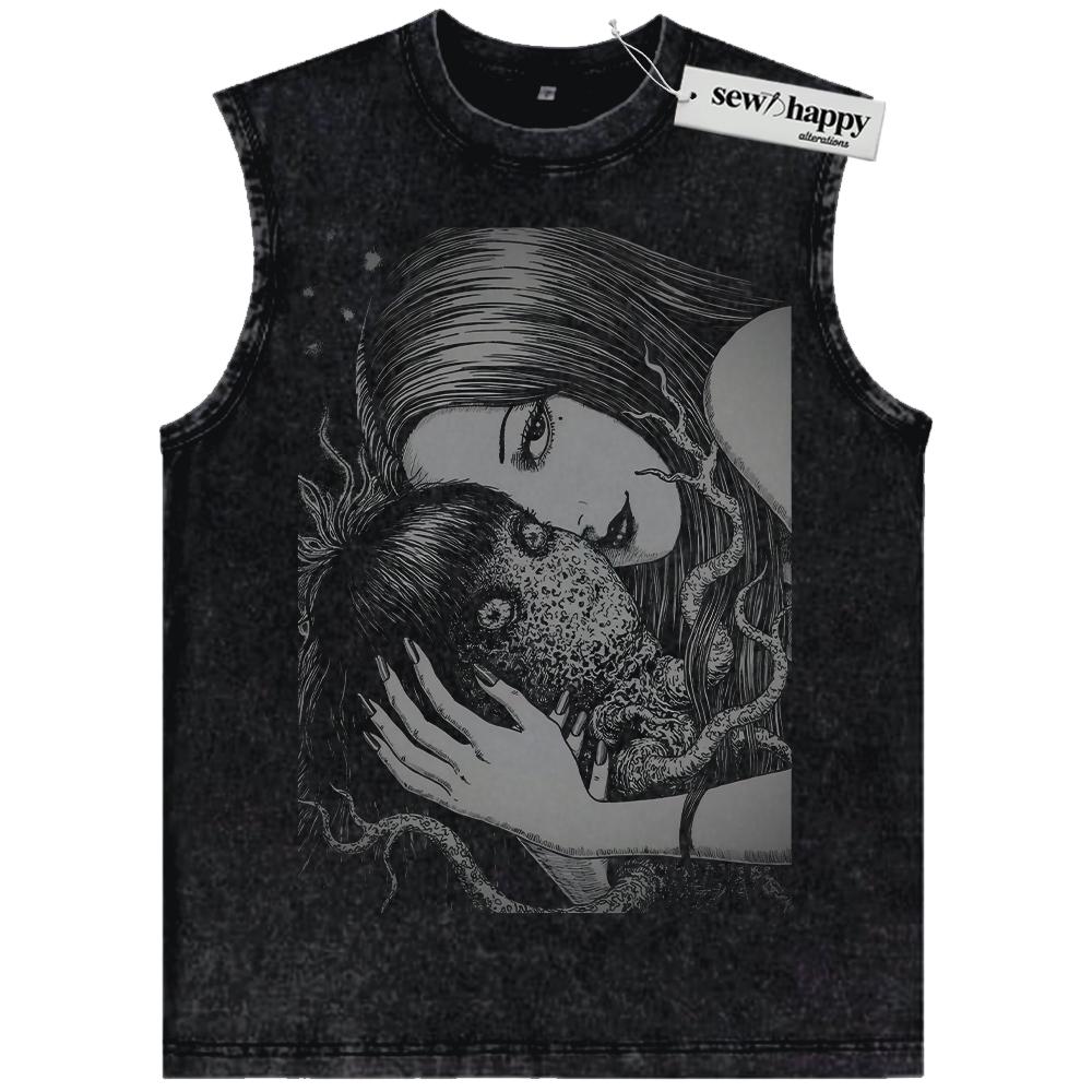 Wash Tank Top Tomie Kawakami Tank Top, Junji Ito Tank Top, Horror Anime Tank Top, Vintage Tank Top