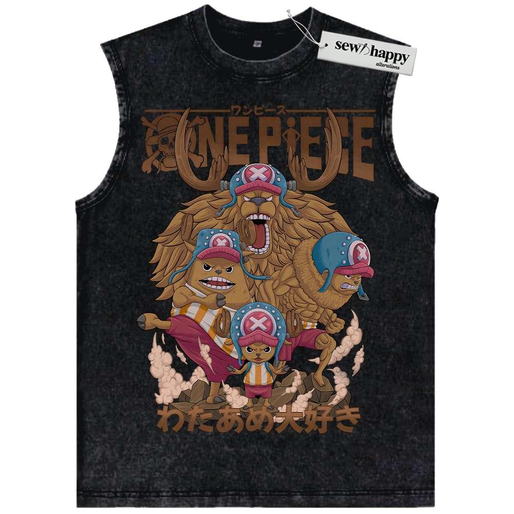 Wash Tank Top Tony Tony Chopper Tank Top, One Piece Tank Top, Anime Tank Top, Vintage Tank Top