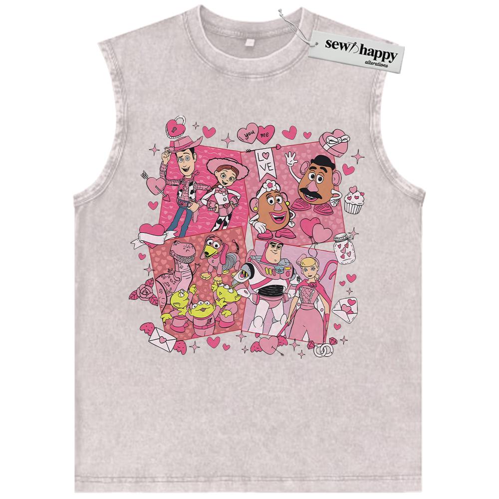 Wash Tank Top Toy Story Tank Top, Valentine’s Day Tank Top, Animated Tank Top, Vintage Tank Top