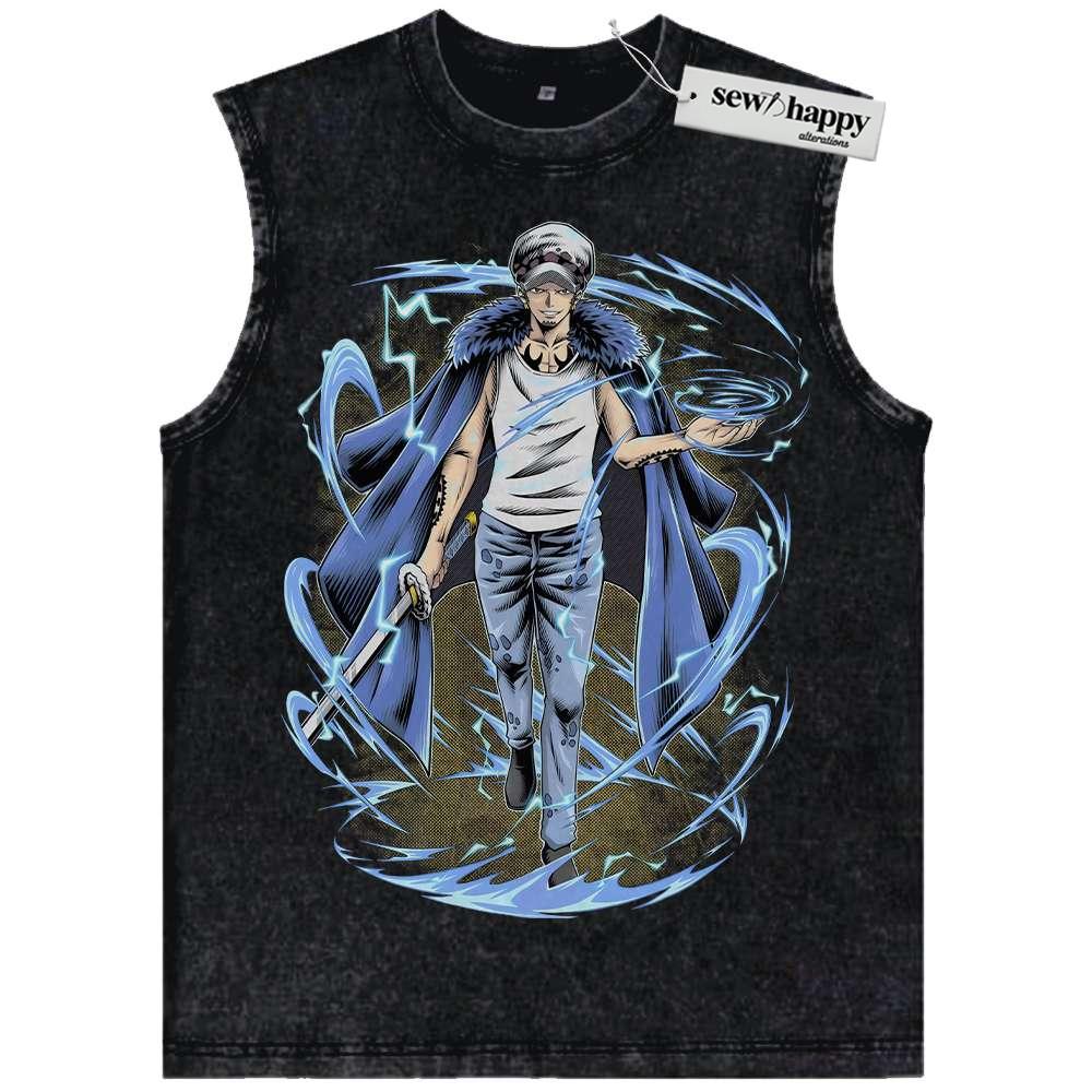 Wash Tank Top Trafalgar D Water Law Tank Top, One Piece Tank Top, Anime Tank Top, Vintage Tank Top