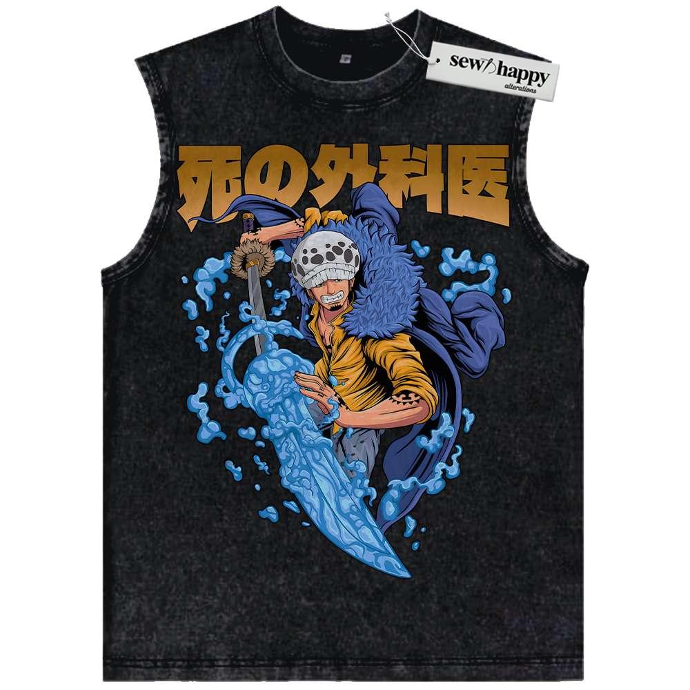 Wash Tank Top Trafalgar D Water Law Tank Top, One Piece Tank Top, Anime Tank Top, Vintage Tank Top