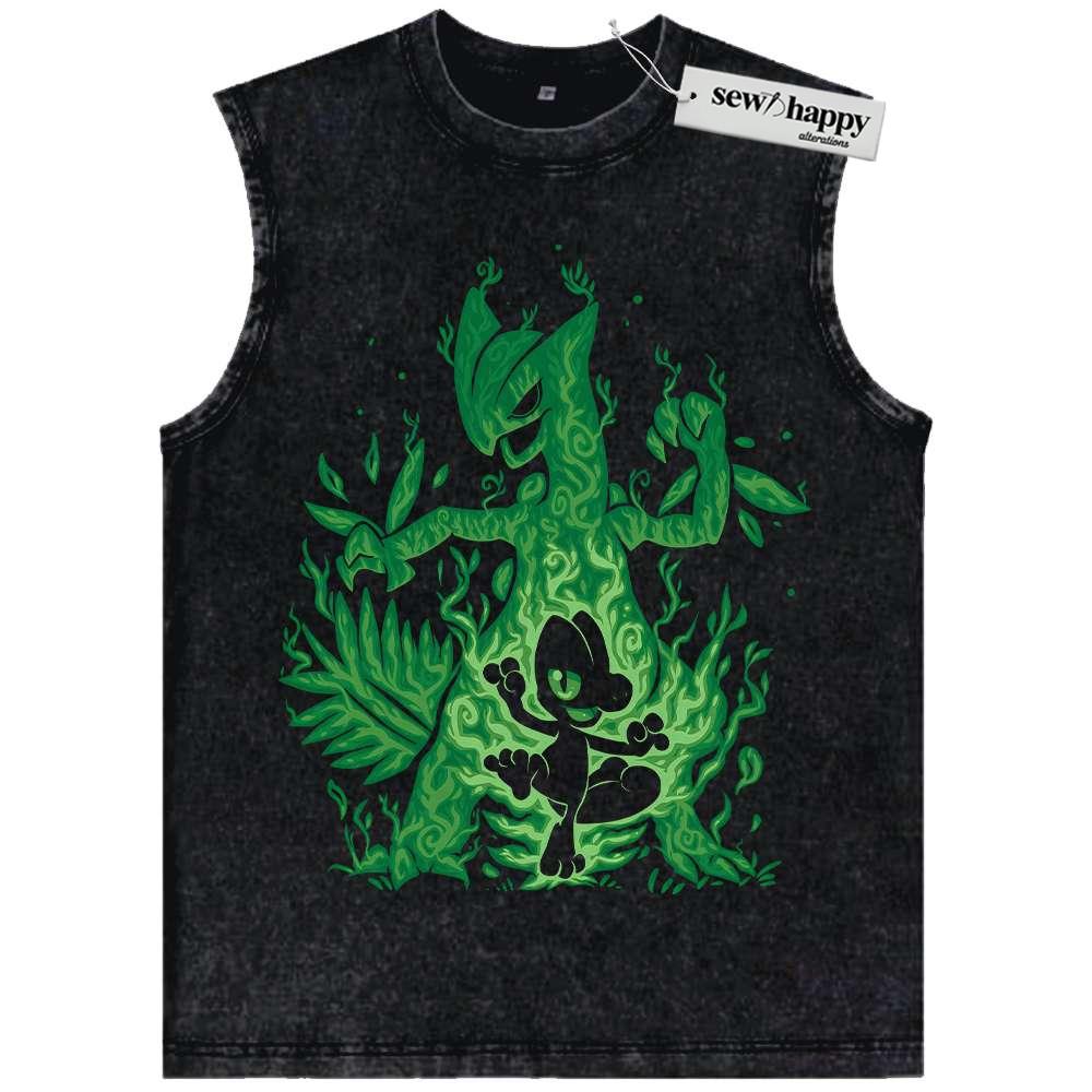 Wash Tank Top Treecko Tank Top, Sceptile Tank Top, Pokemon Tank Top, Anime Tank Top, Vintage Tank Top