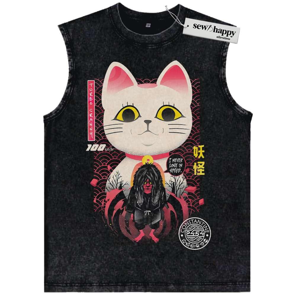 Wash Tank Top Turbo Granny Shirt, Dandadan Shirt, Anime Shirt, Vintage T-Shirt