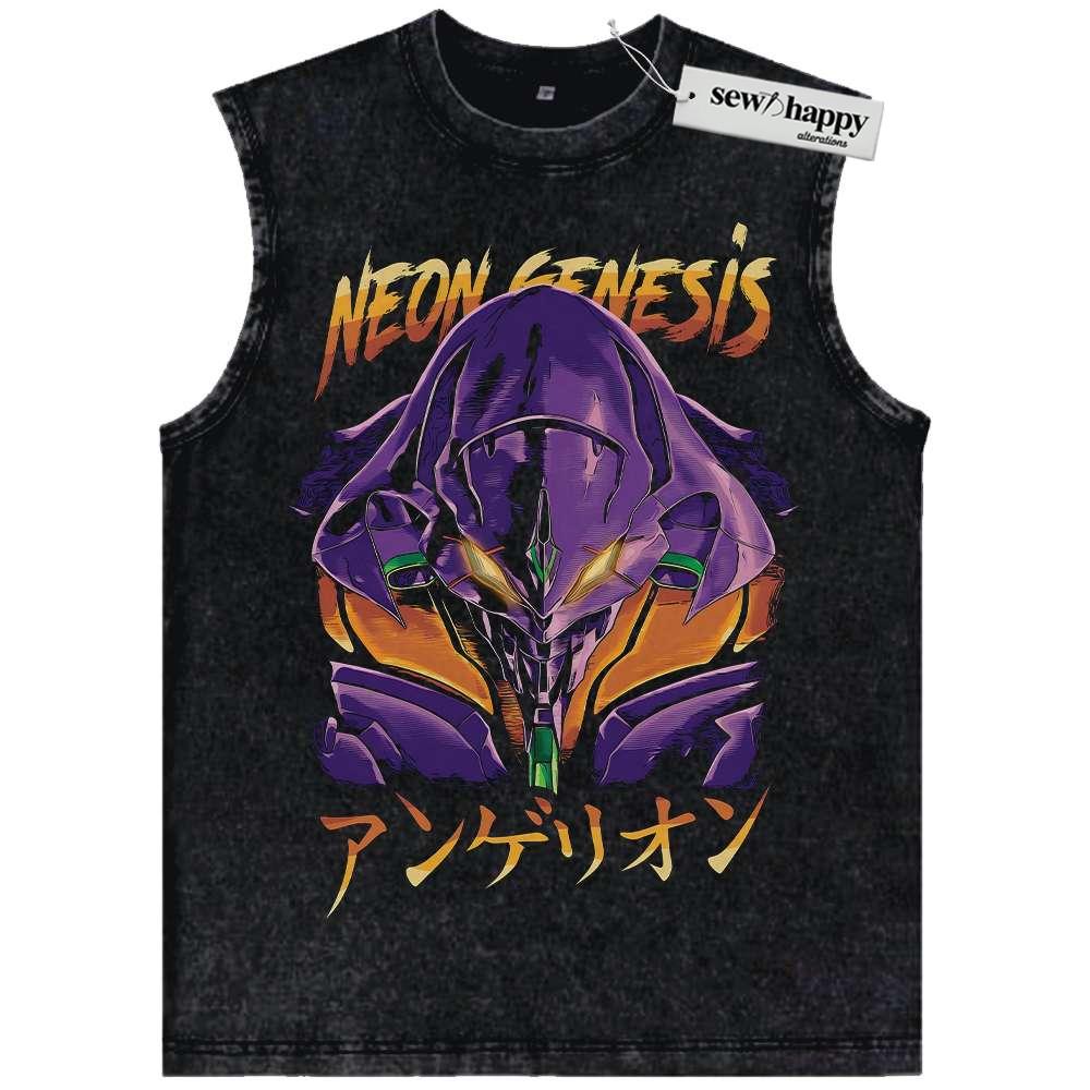 Wash Tank Top Unit-01 Tank Top, Neon Genesis Evangelion Tank Top, Anime Tank Top, Vintage Tank Top