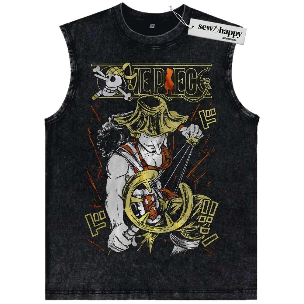 Wash Tank Top Usopp Tank Top, One Piece Tank Top, Anime Tank Top, Vintage Tank Top