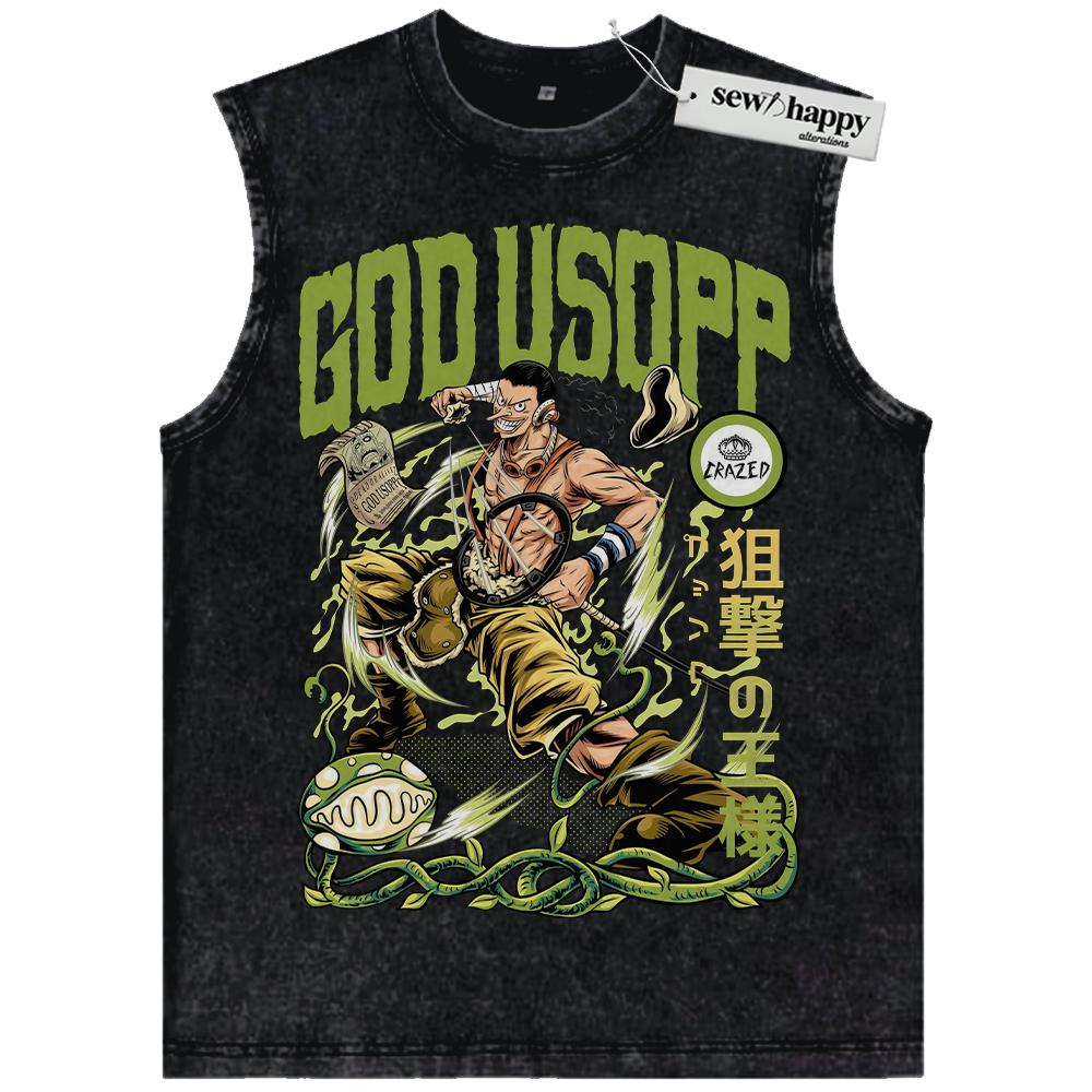 Wash Tank Top Usopp Tank Top, One Piece Tank Top, Anime Tank Top, Vintage Tank Top