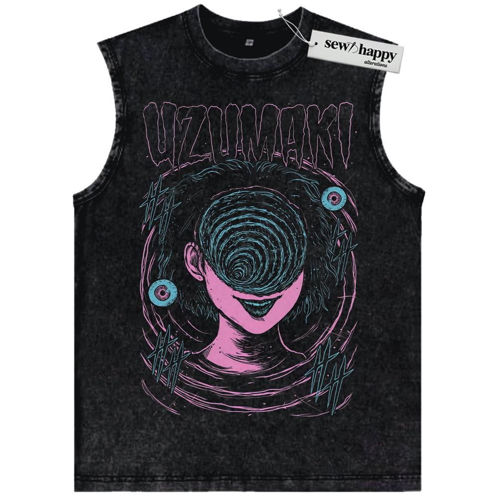 Wash Tank Top Uzumaki Tank Top, Junji Ito Tank Top, Anime Tank Top, Vintage Tank Top