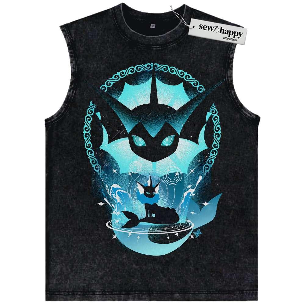 Wash Tank Top Vaporeon Tank Top, Pokemon Tank Top, PKM Tank Top, Anime Tank Top, Vintage Tank Top