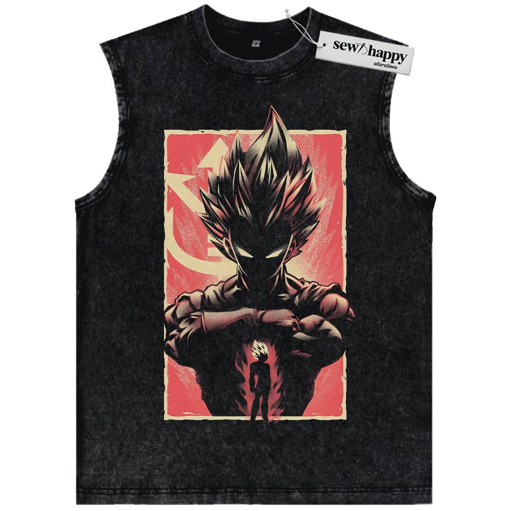Wash Tank Top Vegeta Tank Top, Dragon Ball Tank Top, DBZ Tank Top, Anime Tank Top, Vintage Tank Top
