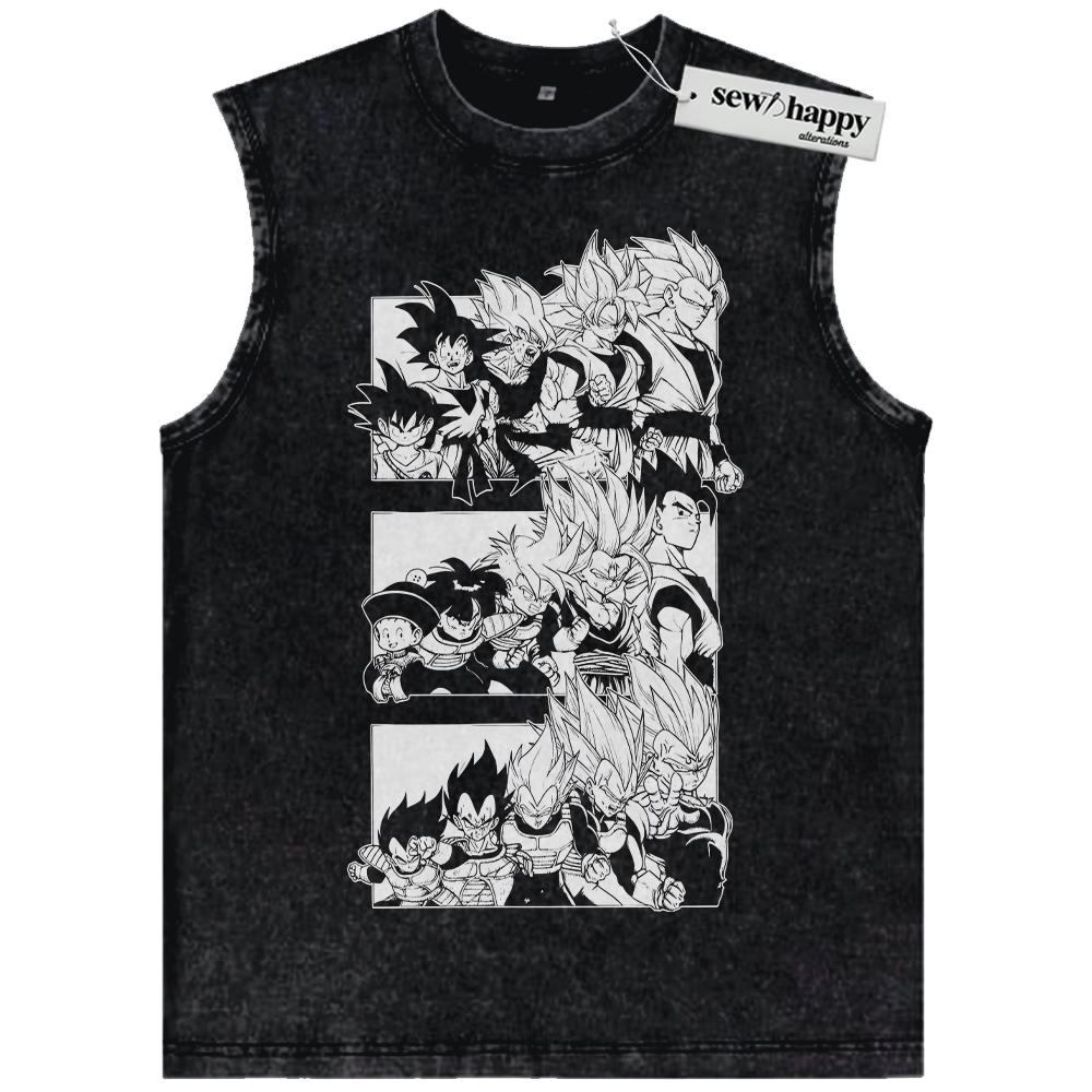 Wash Tank Top Vegeta Tank Top, Son Goku Tank Top, Gohan Tank Top, Dragon Ball Tank Top, DBZ Tank Top, Anime Tank Top, Vintage Tank Top