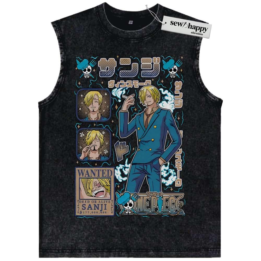 Wash Tank Top Vinsmoke Sanji Tank Top, One Piece Tank Top, Anime Tank Top, Vintage Tank Top