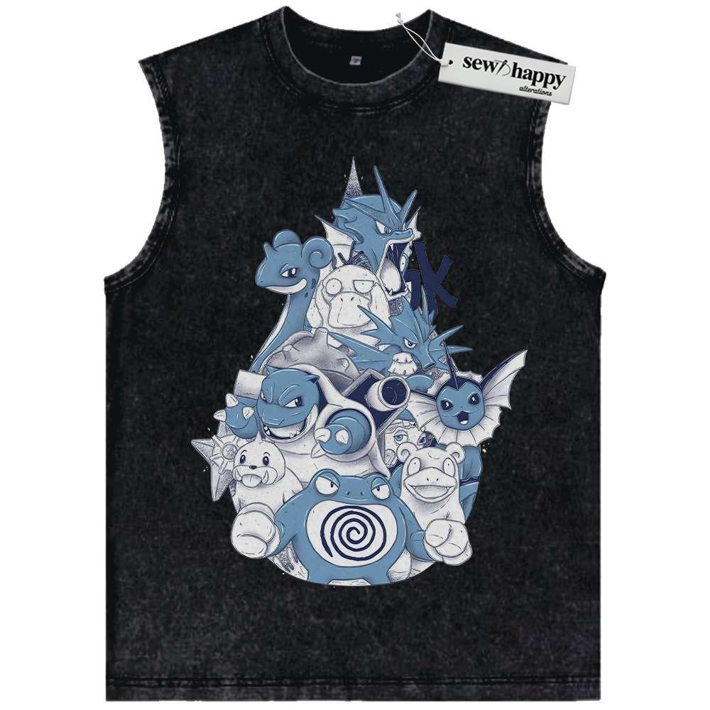 Wash Tank Top Water Class Pokemon Tank Top, Anime Tank Top, Vintage Tank Top