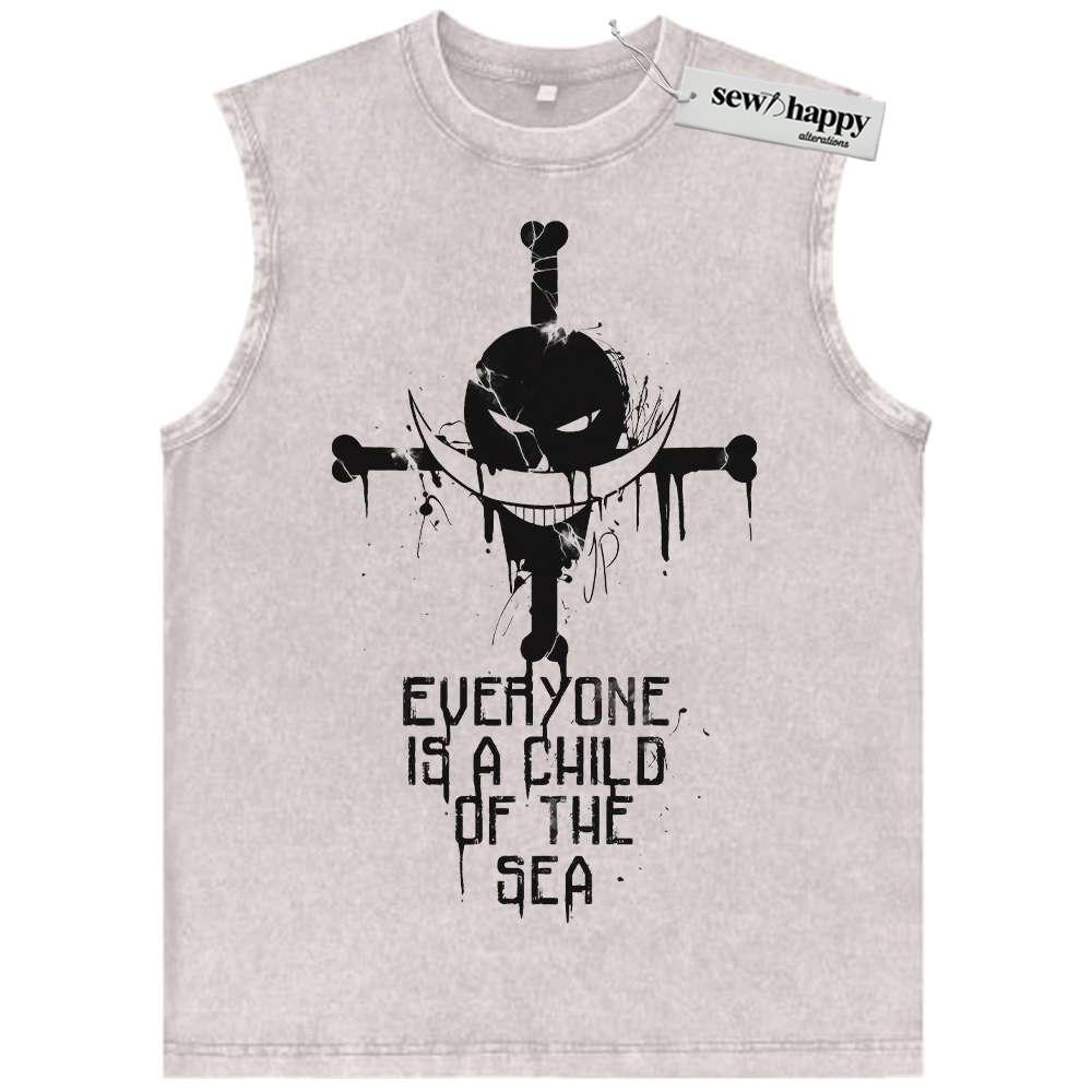 Wash Tank Top Whitebeard Tank Top, One Piece Tank Top, Anime Tank Top, Vintage Tank Top