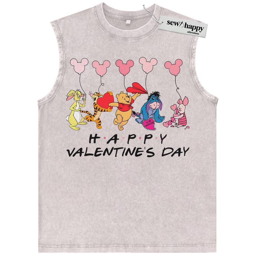 Wash Tank Top Winnie-the-Pooh Tank Top, Valentine’s Day Tank Top, Animated Tank Top, Vintage Tank Top