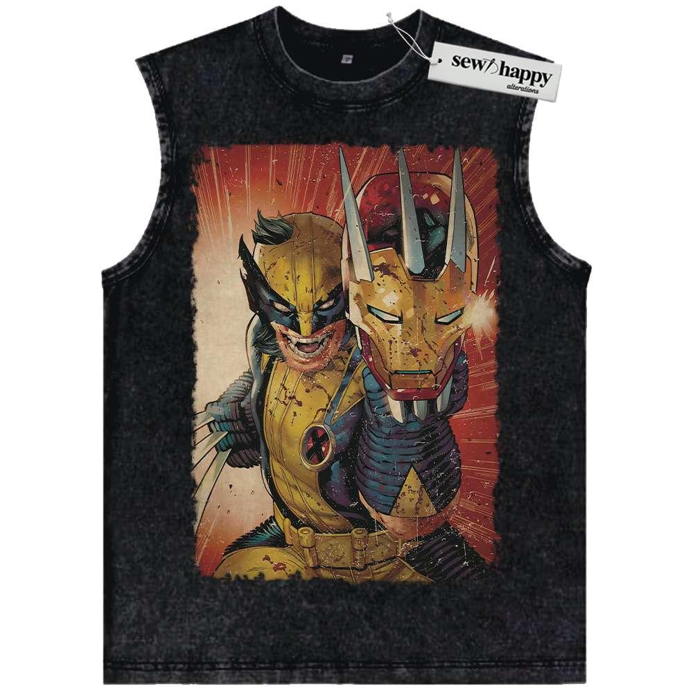 Wash Tank Top Wolverine Tank Top, X-Men Tank Top, Marvel Comics Tank Top, Vintage Tank Top