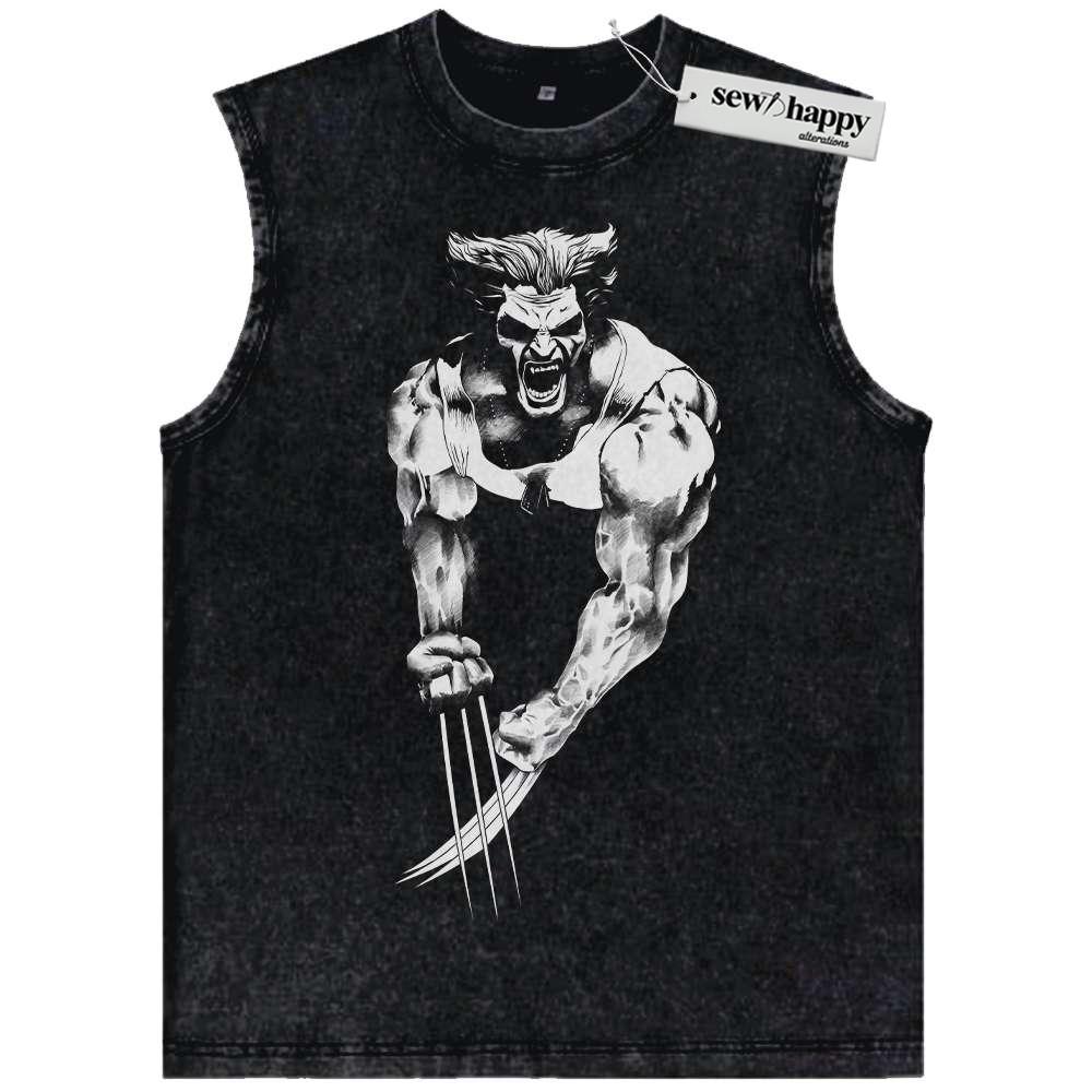 Wash Tank Top Wolverine Tank Top, X-Men Tank Top, Marvel Comics Tank Top, Vintage Tank Top