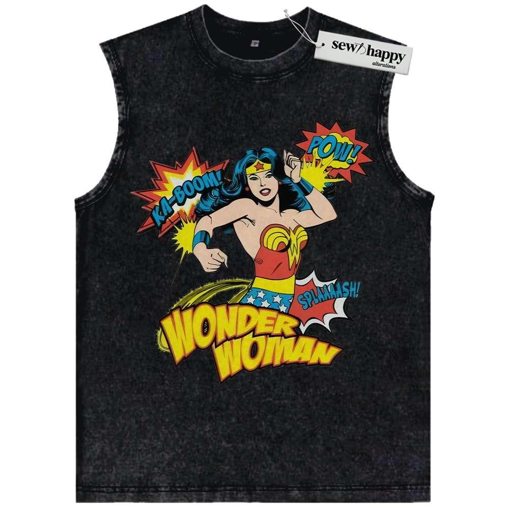 Wash Tank Top Wonder Woman Tank Top, Comic Tank Top, Vintage Tank Top