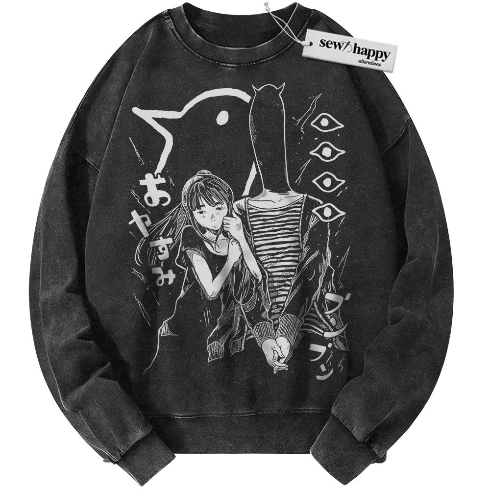 Wash Sweatshirt Aiko Tanaka Sweatshirt, Punpun Onodera Sweatshirt, Goodnight Punpun Sweatshirt, Anime Sweatshirt, Vintage Sweater