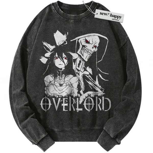 Wash Sweatshirt Ainz Ooal Gown vs Albedo Sweatshirt, Overlord Sweatshirt, Anime Sweatshirt, Vintage Sweater