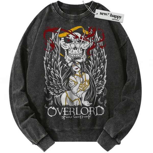Wash Sweatshirt Ainz Ooal Gown vs Albedo Sweatshirt, Overlord Sweatshirt, Anime Sweatshirt, Vintage Sweatshirt